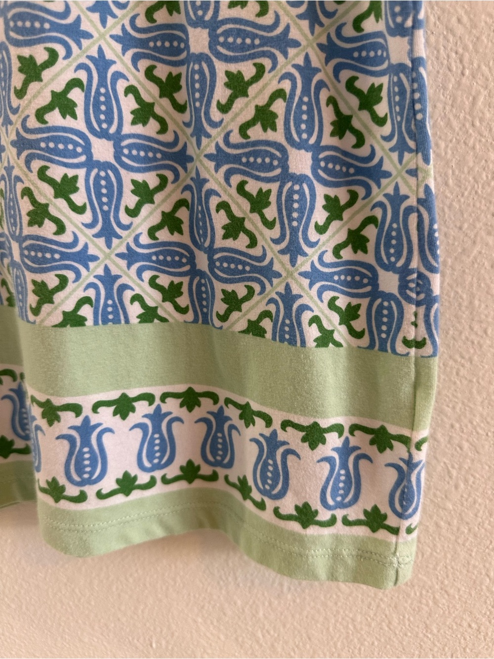 Talbots Blue and Green Printed Crewneck Summer Tee, XL - Picture 6 of 7
